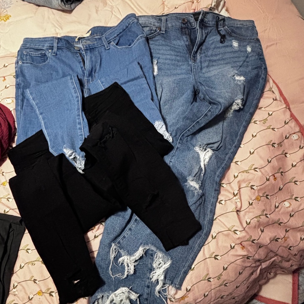 Kendall & Kylie Blue and Black Skinny Jeans